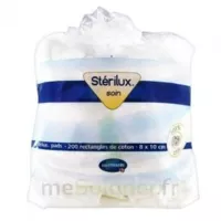 Sterilux Pads Rectangle Coton Hygiène Corporelle 8x10cm B/200 à LE PIAN MEDOC